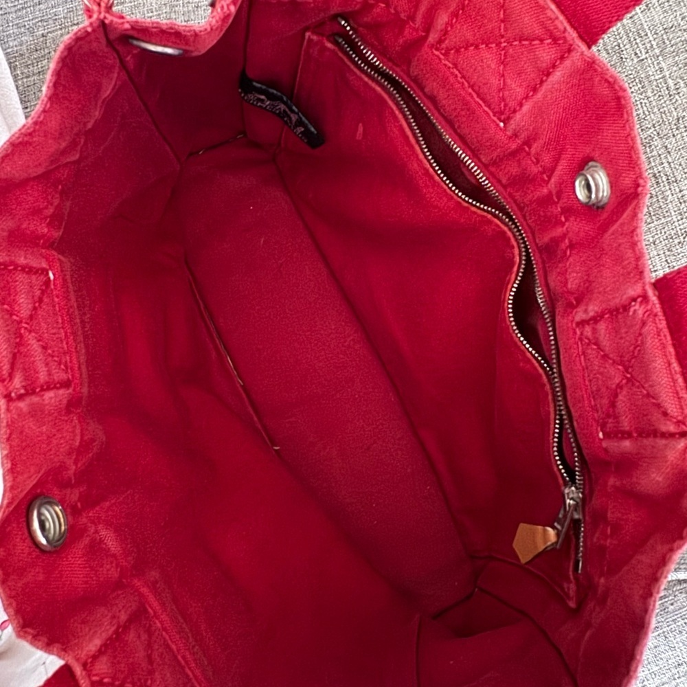 Hermès Paris Vintage Canvas Tote – Red | Rare Early Style - Picture 9 of 16